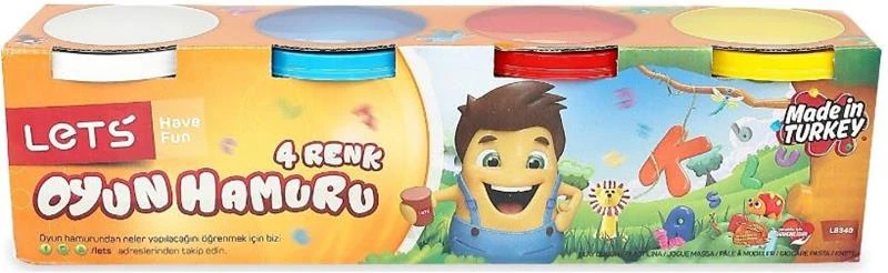 Lets Oyun Hamuru 4 Renk Normal Renkler 460 Gr L8440