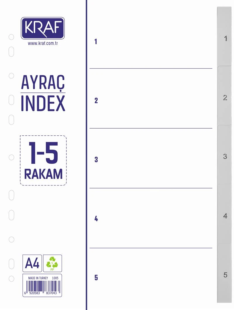 Kraf Seperatör 1005 1-5 Rakam