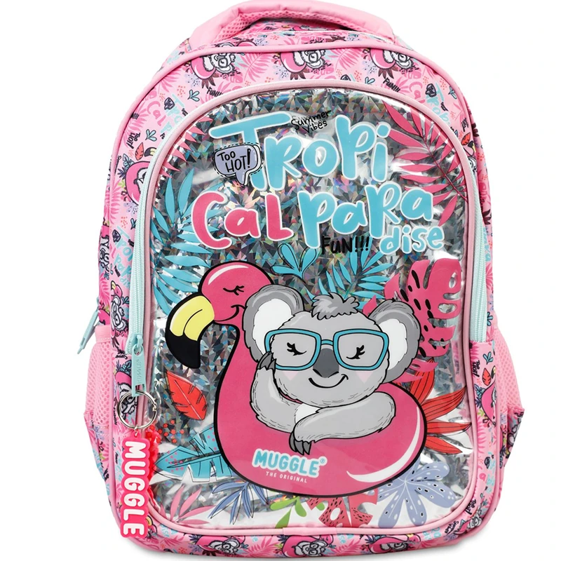 Muggle Okul Çantası Tropikal Pradice Pembe Mu8904