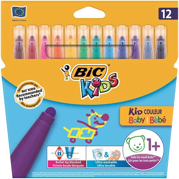 Bic 9020801 Kıd Baby Keçeli Boya Kalemi 12 Renk