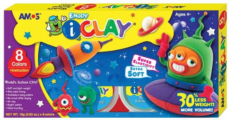 Amos Proje Hamuru İ-Clay 18 Gr 8 Renk Ic8P