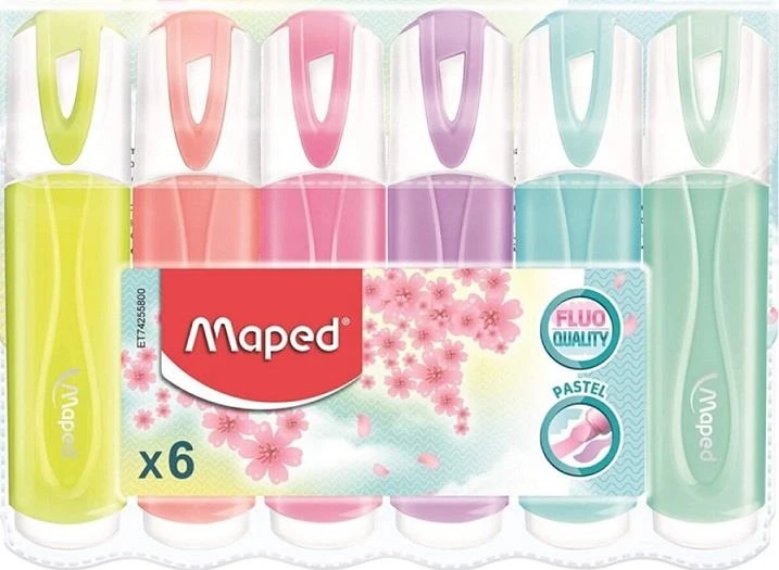 Maped 742558 Fosforlu Kalem Pastel Renkler 6 Renk