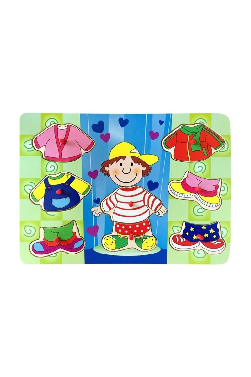 Bubu Kıyafet Giydirme Ahşap Puzzle 30X22,5Cm -AP0048
