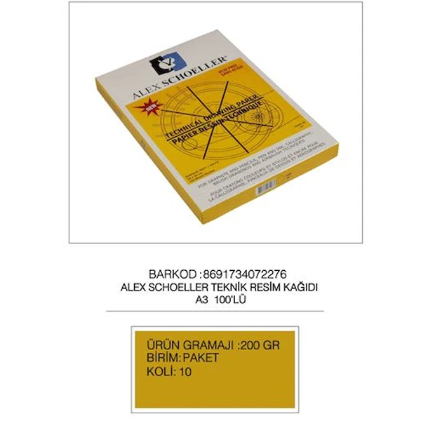 Alex Alx-2276 A3 200 Gr. 100 Lü Teknik Resim Kağıdı
