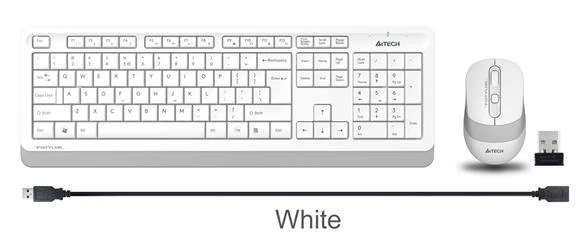 A4 Tech Fg1010 2.4G Beyaz Q Fn-Mm Klv+Optik Mouse Set