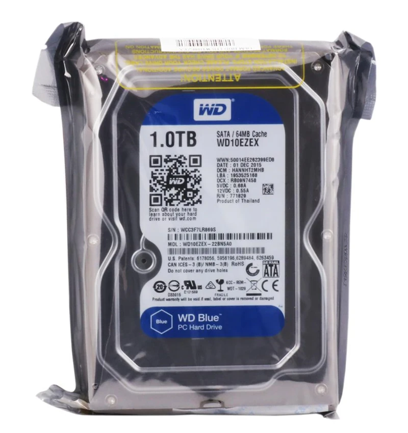 Wd 1Tb Blue 3,5" 64Mb 7200Rpm WD10EZEX Harddisk