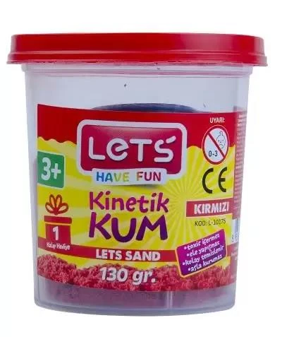 Lets Kinetik Kum 130 Gr Kırmızı Plastik Kutu L10175