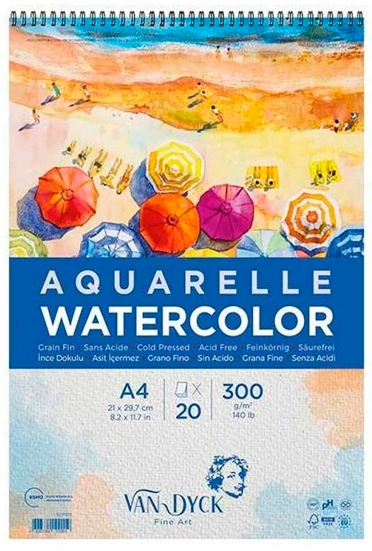 Van Dyck Vd10011 Suluboya Blok A4 300Gr 20Yp Üst Spiral