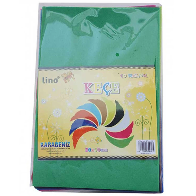 Lino 2718J Keçe 10 Renk 10Lu 20*30Cm *100