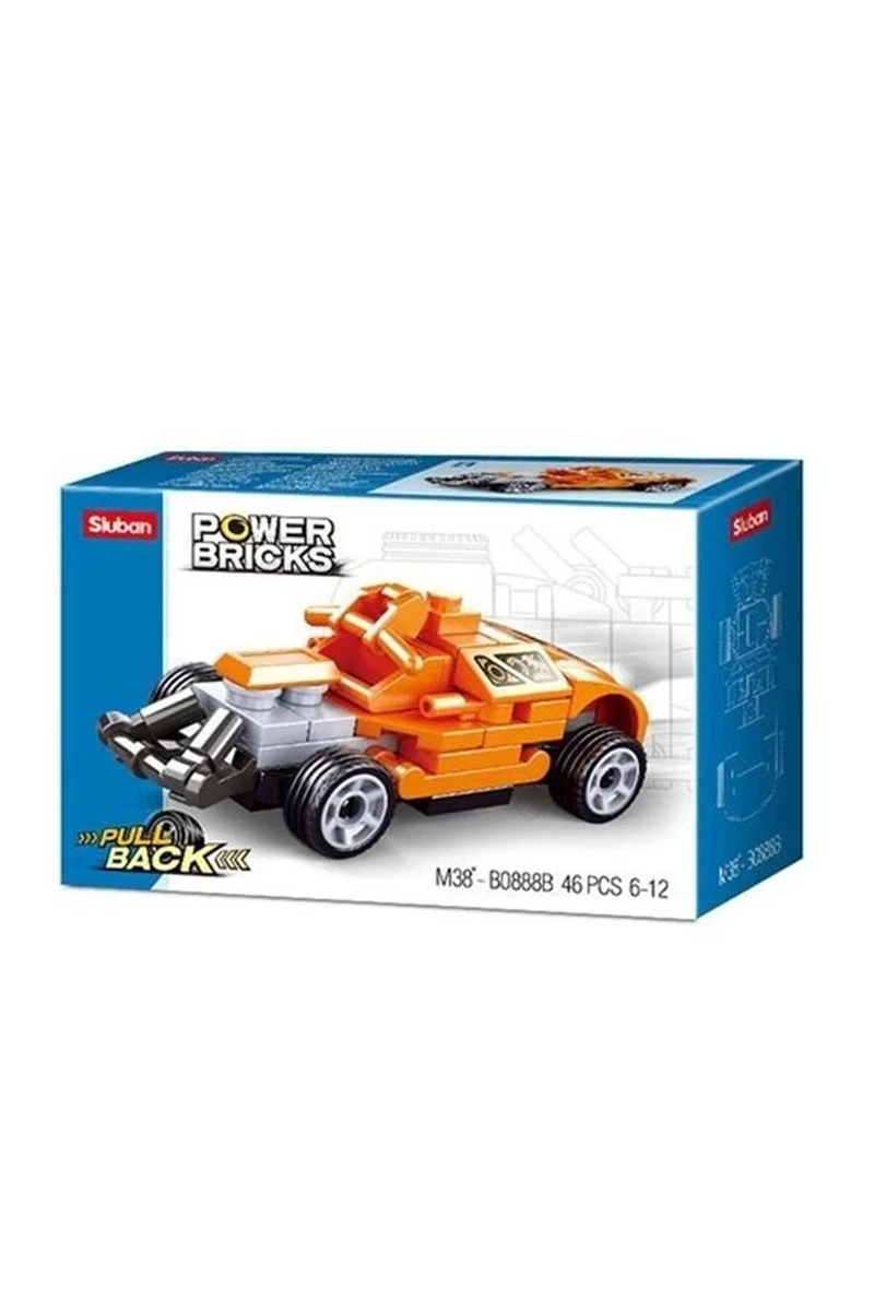 Power Bricks Çek Bırak Turuncu Spor Araba