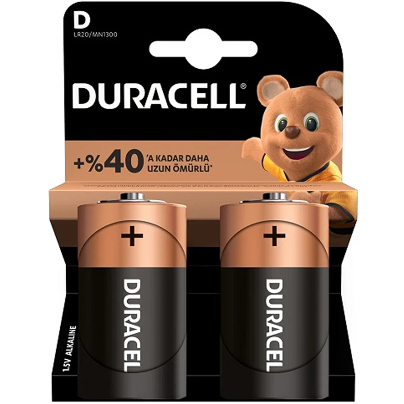 Duracell Pil 2 Li D Büyük Boy Lr-20