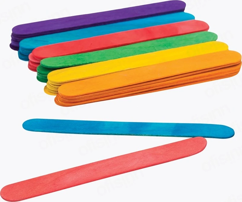 Kraf Kids Ahşap Çubuk Renkli Küçük 50 Li Kk171