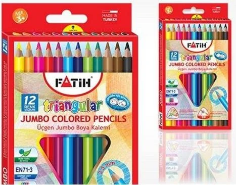 Fatih 33490 Kuruboya Jumbo Üçgen Triangular 12 Renk