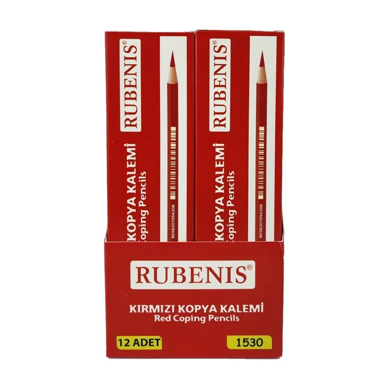 Rubenis Kırmızı Kopya Kalemi x 12 Adet