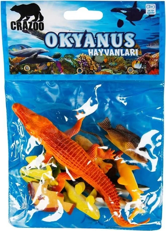 Sunman Poşette Küçük Boy Okyanus Hayvanları 07044 Kahverengi Timsah