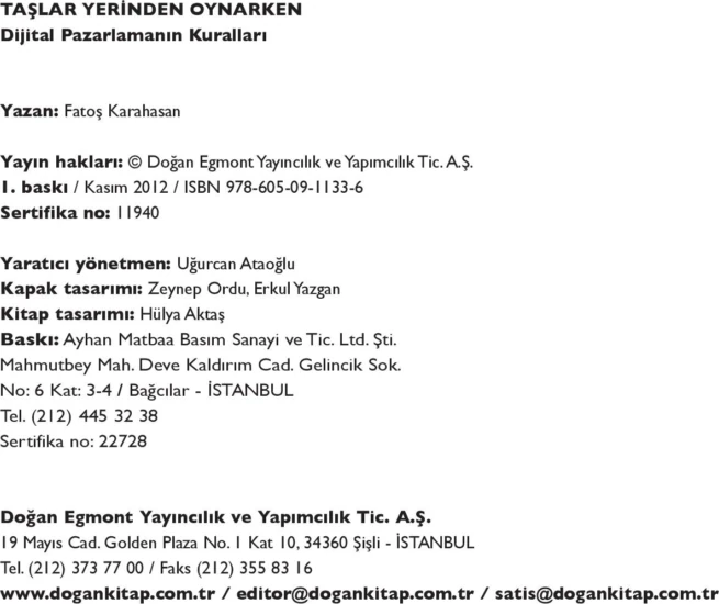 Taşlar Yerinden Oynarken Dijital Pazarlamanın Kuralları-Fatoş Karahasan