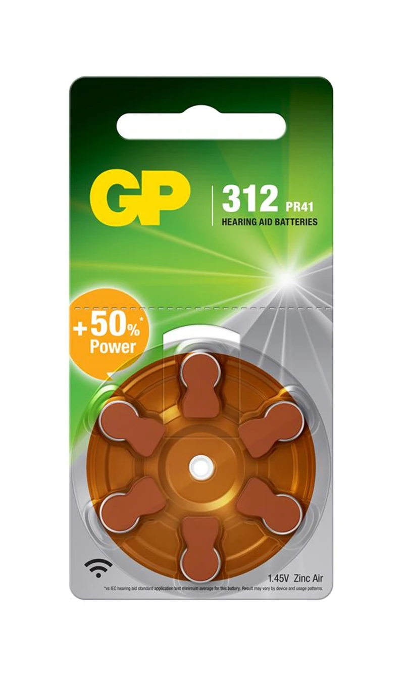 GP ZA312 1.4V Düğme Kulaklık Pili 6'lı Paket