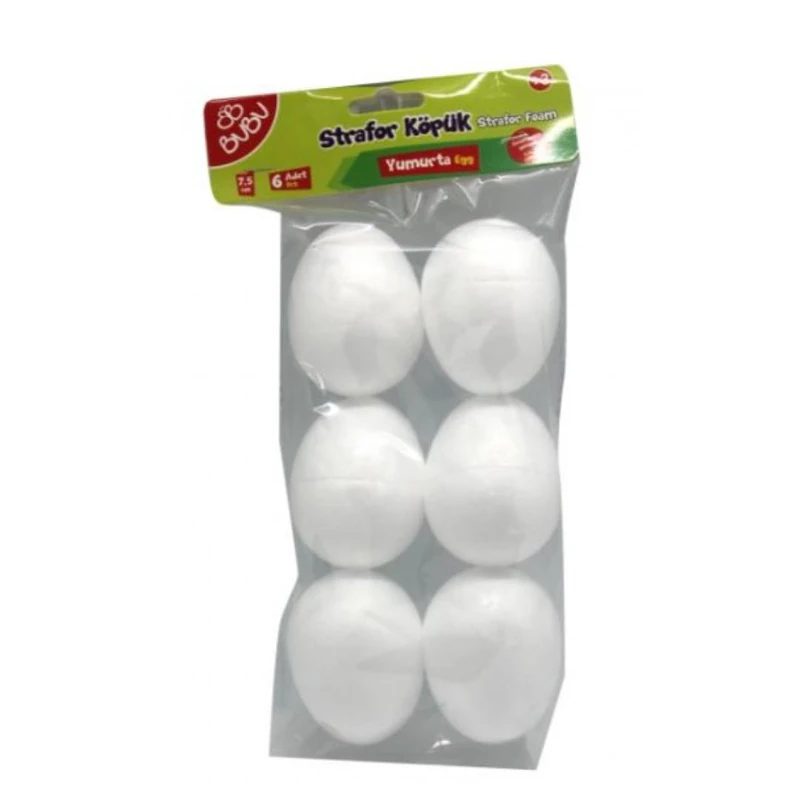 Strafor Köpük Yumurta 7,5cm 6 Parça