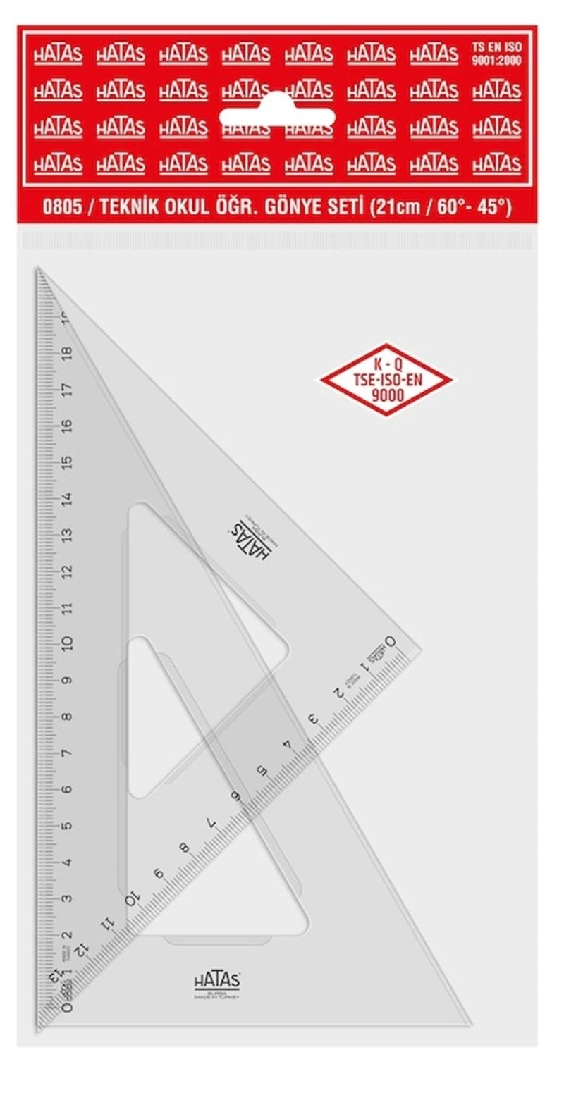 Hatas 0805 Teknik Okul Öğr Gönye Seti 21/60-45*10