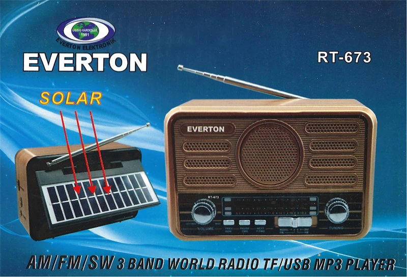 Everton Rt-741 Bluetooth -Fm-Am-Sw-Usb-Tf Card-Aux Nostaljik Radyo