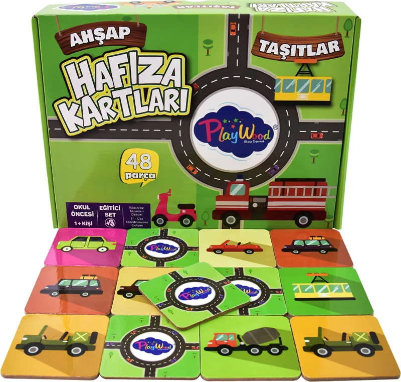 Onyıl Ony-08 Eğitici Ahşap Hafıza Kartlar Taşıtlar