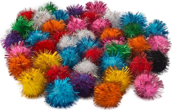 Kraf Kids Ponpon 3 Cm Simli 50 Li Kk95