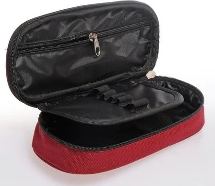 Kaukko Özel Bölmeli Kalem Çantası (Kalemlik) Siyah K2070