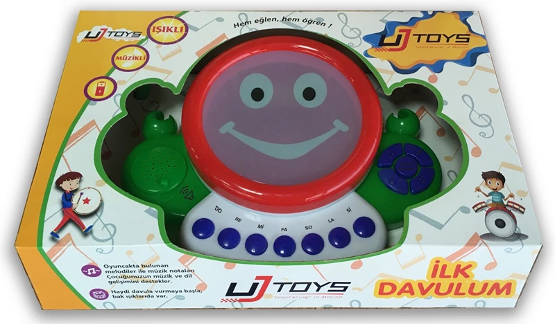 UJ Toys Işıklı Müzikli Notalı Neşeli Pilli Davul