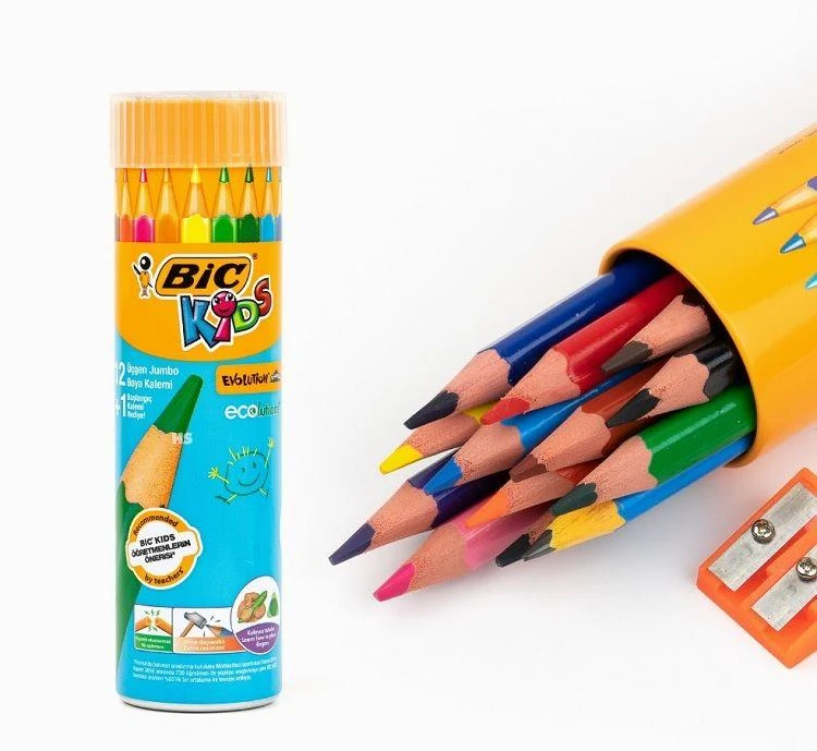 BIC KURU BOYA 12+1 METAL TUP JUMBO UCGEN BIC EVOLUTION