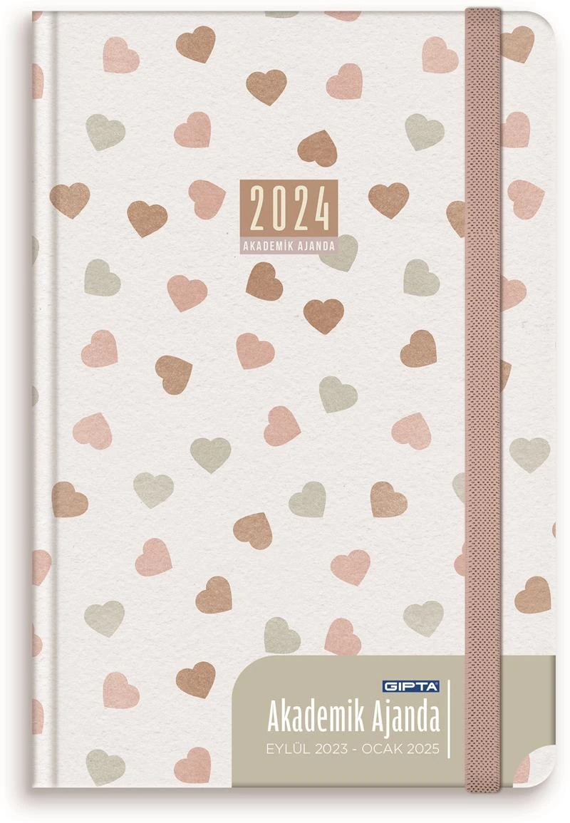 Gıpta Ajanda Akademik 17X24 Haftalık Sert Kapak Lastikli 160-Psk