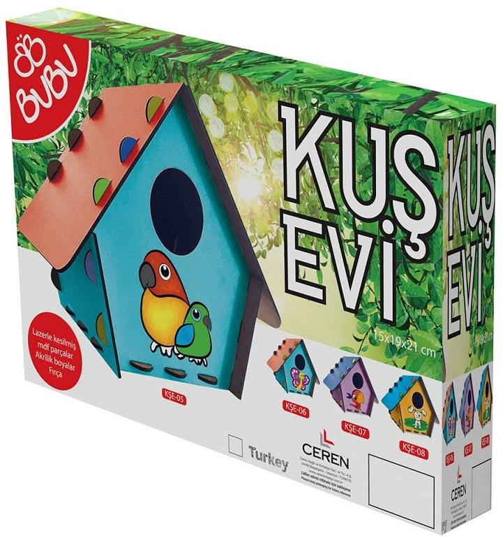 Bu-Bu Ahşap Boyama Kuş Evi Bubu-Gm0013