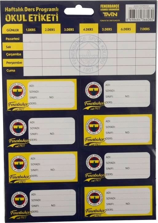 Timon Okul Etiketi Ders Prog. Bjk 3Yp. 463644