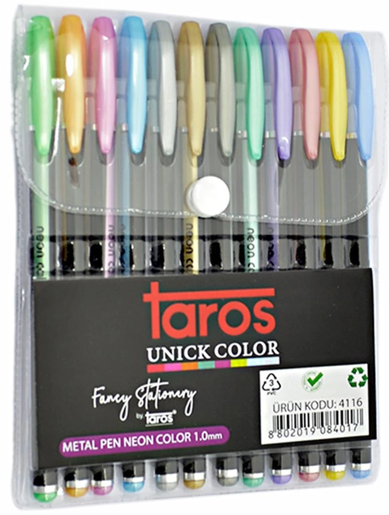 Unick Color Metalize Jel Kalem 12 Li Set 4116