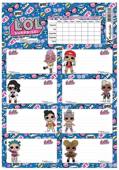 Keskin 220130-93 L.O.L. Ders Programlı 3Lü Etiket