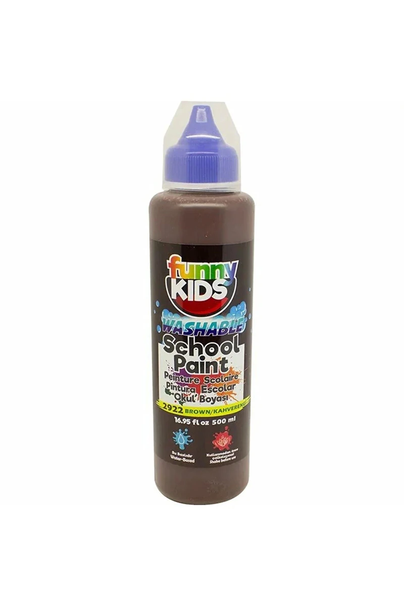Rich Funny Kids Yıkanabilir Okul Boyası 500ml - 2922 Kahverengi
