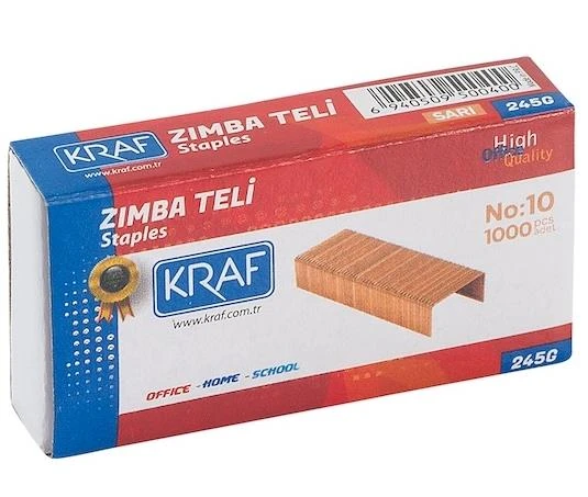 Kraf Zımba Teli No:10 Sarı 1000 Li 245G