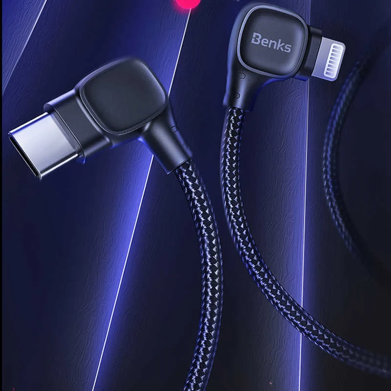 Benks M15 MFI Dual Right-Angle Fast Charging Kablo
