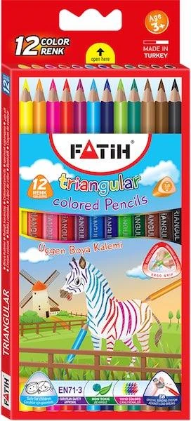 Fatih 33490 Kuruboya Jumbo Üçgen Triangular 12 Renk