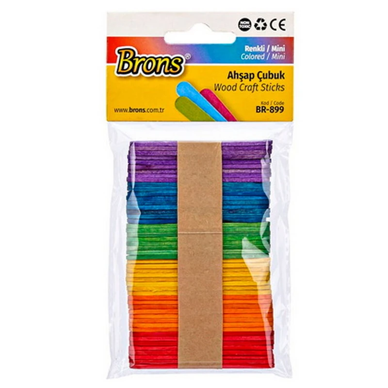 Brons Br-899 Ahşap Çubuk Renkli Mini