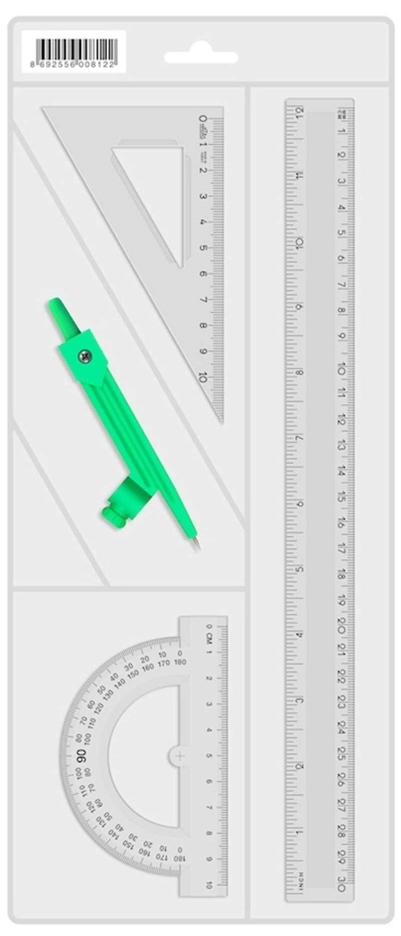 Hatas 0812 Pergelli Eko Çizim Takımı(30Cm Cetv)*24
