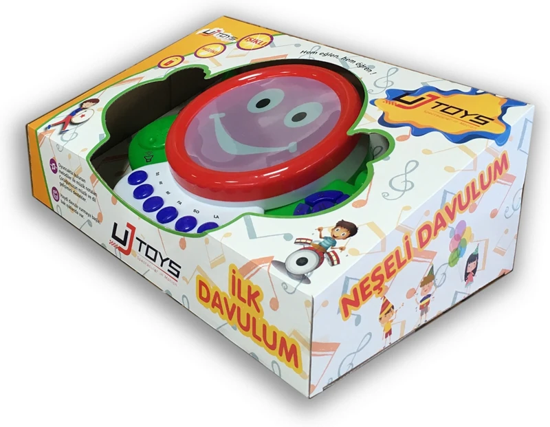 UJ Toys Işıklı Müzikli Notalı Neşeli Pilli Davul