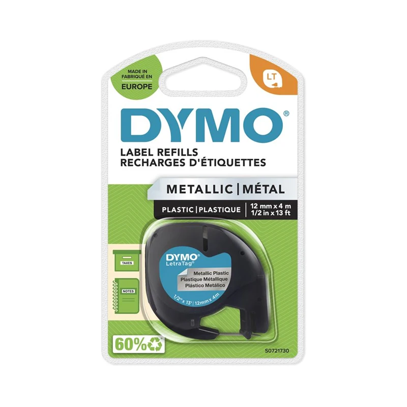 Dymo S0721730 Letratag Metalik Şerit 12*4Mt Gri