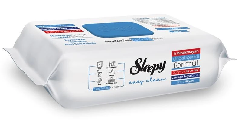 Sleepy Easy Clean Yüzey Temizlik Havlusu 100 Lü Çamaşır Suyu Katkılı (Mavi)