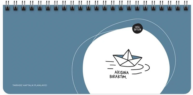 Keskin 830185-99 Hisli Şeyler 13*27 Spiralli Stickerli Planner -Zirvedeyim Canım Duymuyorum