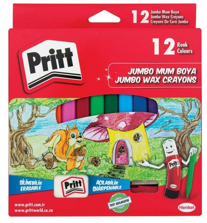 Prıtt Mum Boya Silinebilir Jumbo 12 Renk 1655739