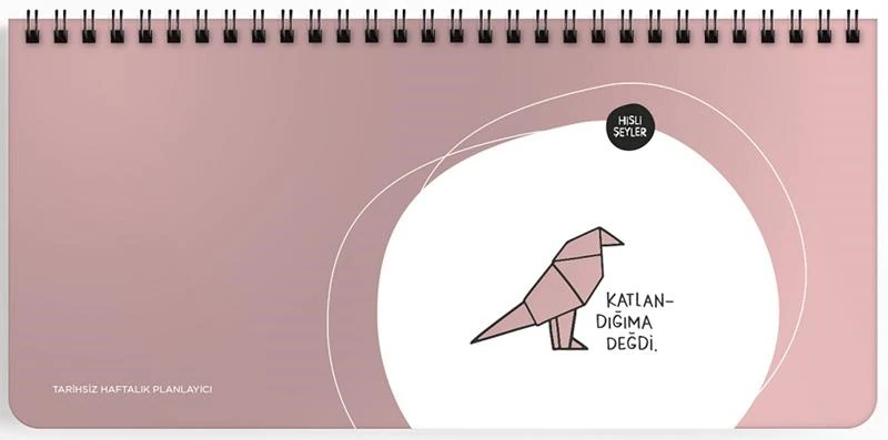 Keskin 830185-99 Hisli Şeyler 13*27 Spiralli Stickerli Planner -Zirvedeyim Canım Duymuyorum