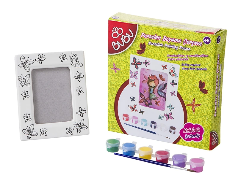 Bubu Porselen Boyama Çerçeve Kelebek -PB0011