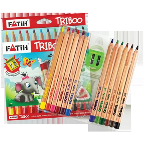 Fatih 33426 Natural Üçgen Jumbo 12 Renk Triboo Tam Boy Kuruboya
