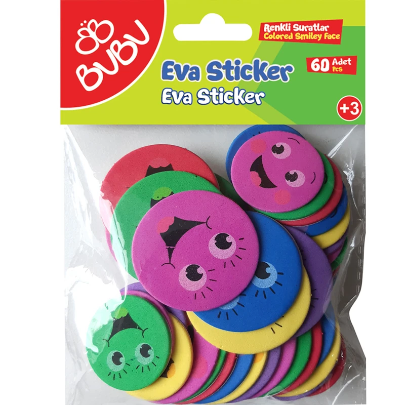 Bu-Bu Eva Sticker Renkli Suratlar 60'Lı Bubu-St014