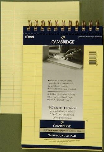 Mead 143852 Cambridge A/5 140Yp Çizgili Sarı